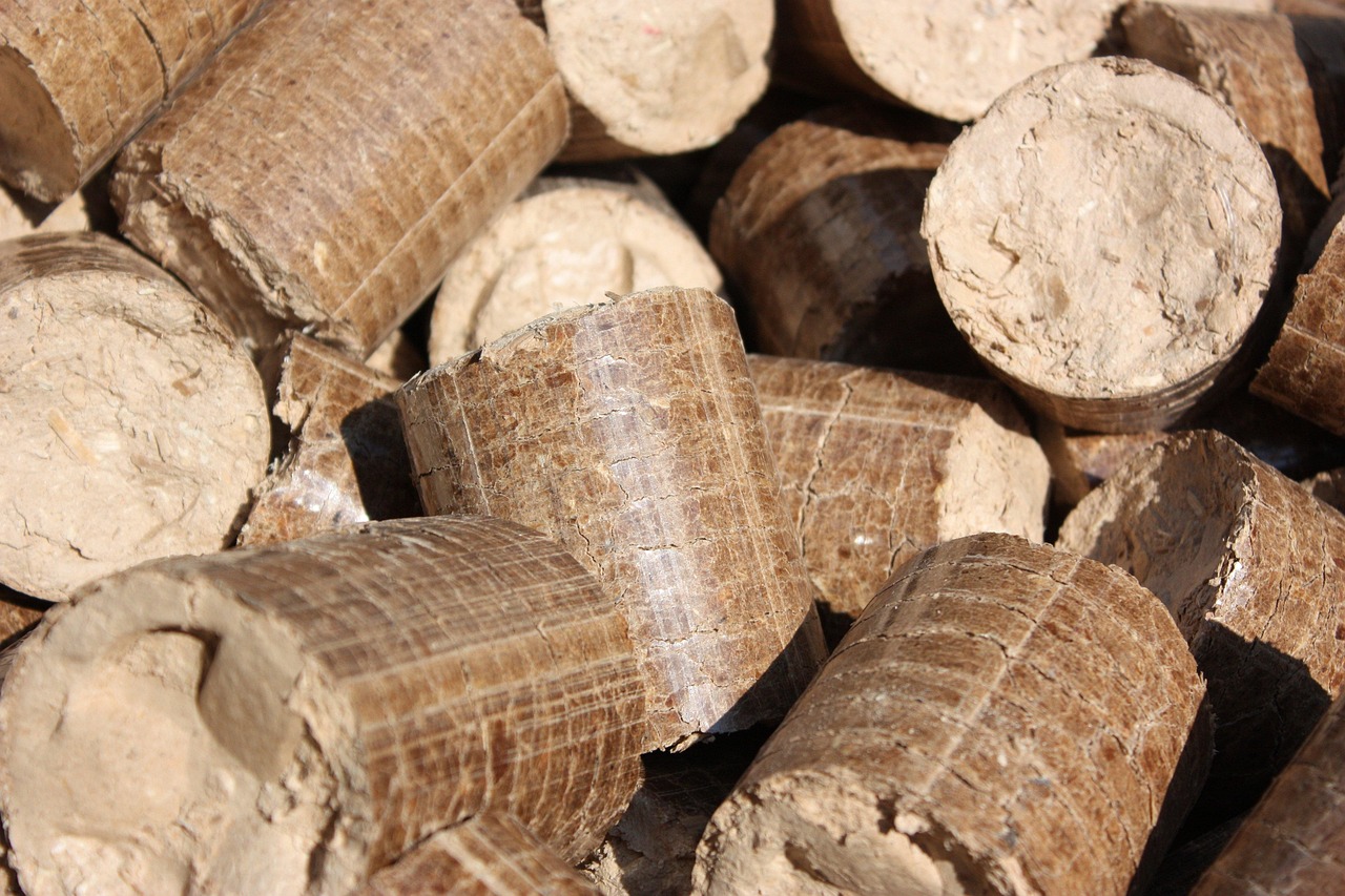 briquettes, pellets, wood, firewood, heat, fire, trees, burn, log, nature, wood supply, heap, detail photo